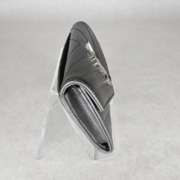 YSL Yves Saint Laurent Cassandra Asphalt Small Wallet Coin Pouch Card Holder - Picture 3 of 13